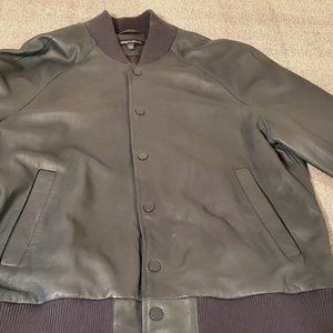 Jack Threads Leather Bomber Jacket XL